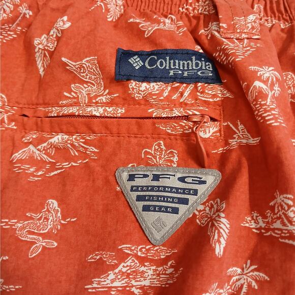 Columbia PFG Super Backcast Water Shorts Swim sz XXL Marlin Mermaid EUC - Picture 1 of 14